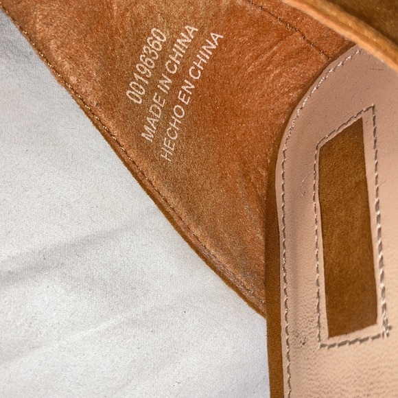 Light Brown Ankle Strap Chunky Heel Shoes - Picture 6 of 8